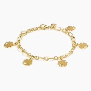 J.CREW Shamrock Charm Bracelet Gold Plated